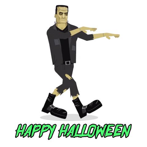 Frankenstein Happy Halloween Emojis Stickers And GIFS Dr Frankenstein Halloween GIF By SportsManias Downsized Large